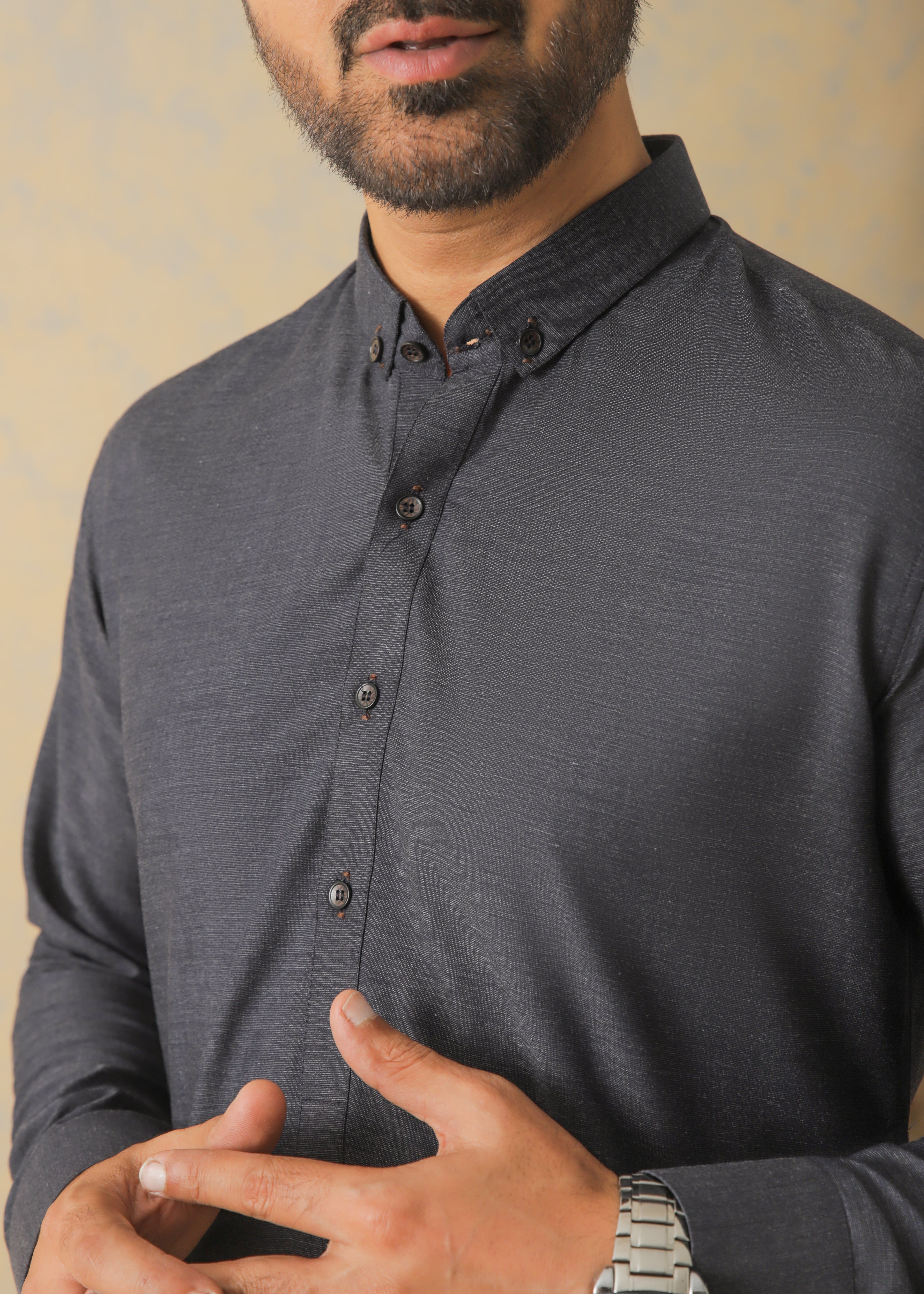 Navy Blue Two-Tone Kameez Shalwar