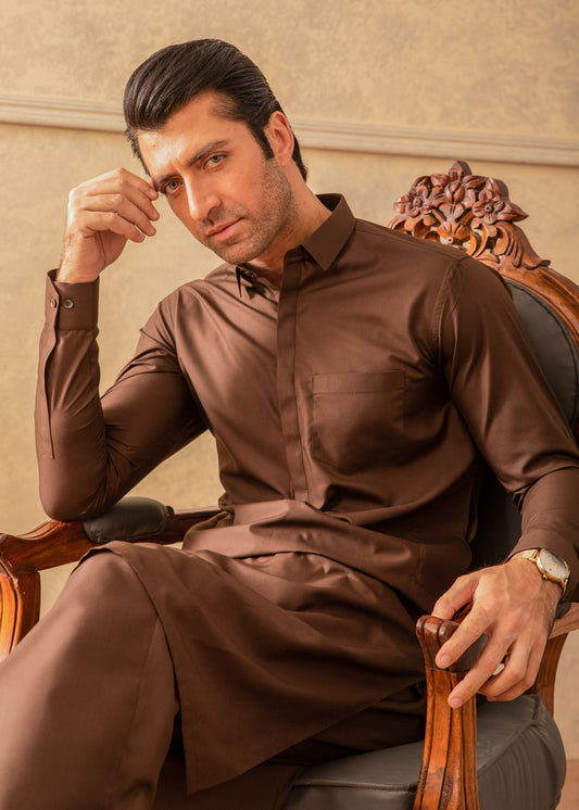 DARK BROWN KAMEEZ SHALWAAR