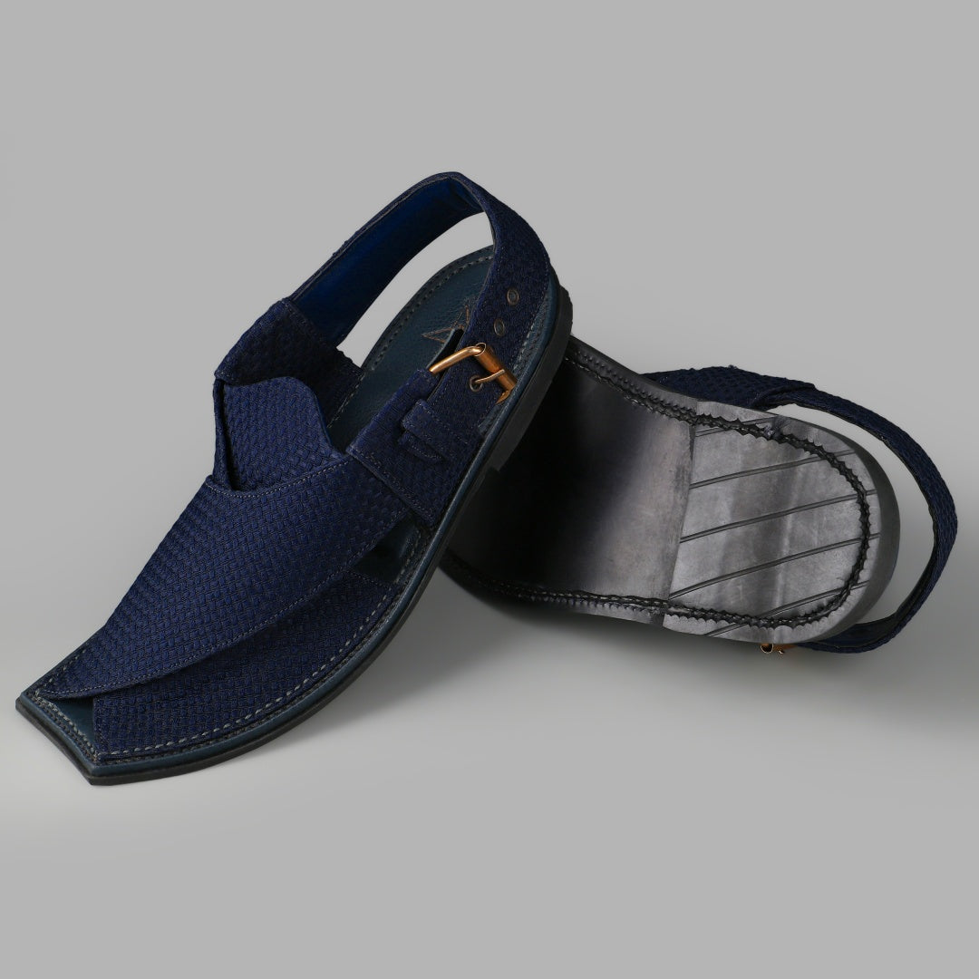Navy blue jacquard sandal