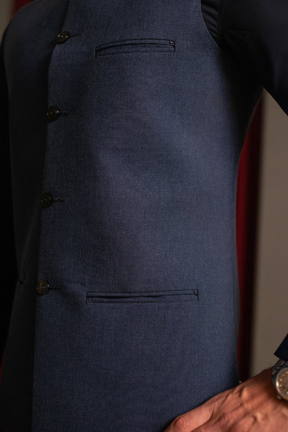 Blue Two-Tone Waistcoat