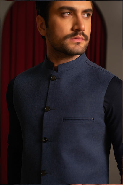Blue Two-Tone Waistcoat