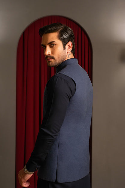 Blue Two-Tone Waistcoat