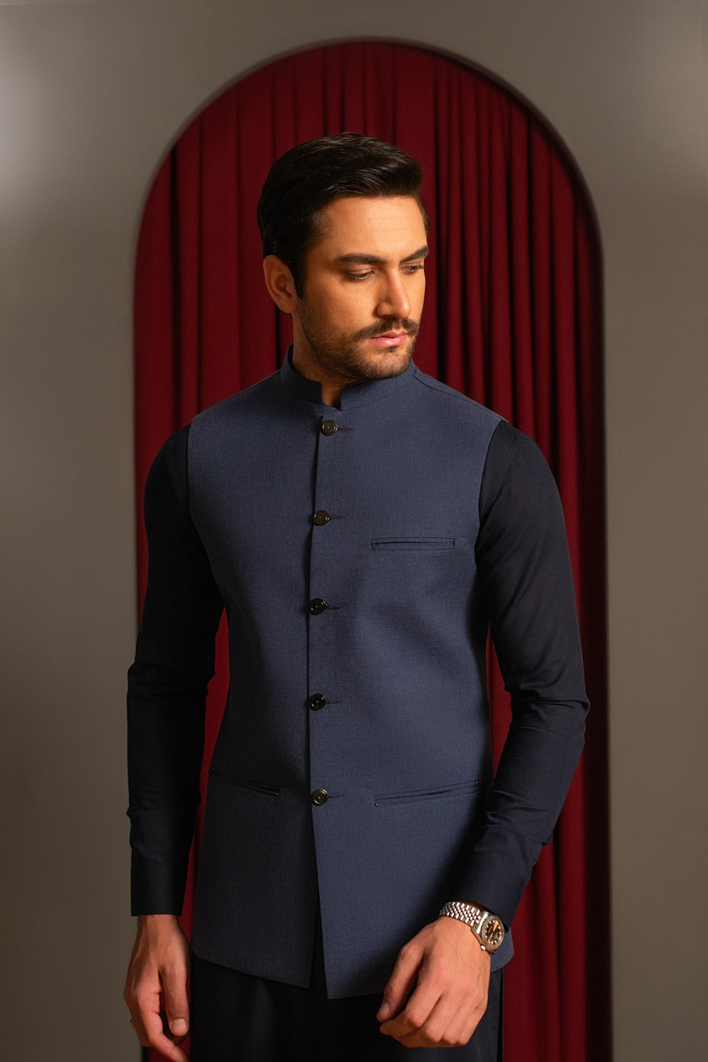 Blue Two-Tone Waistcoat