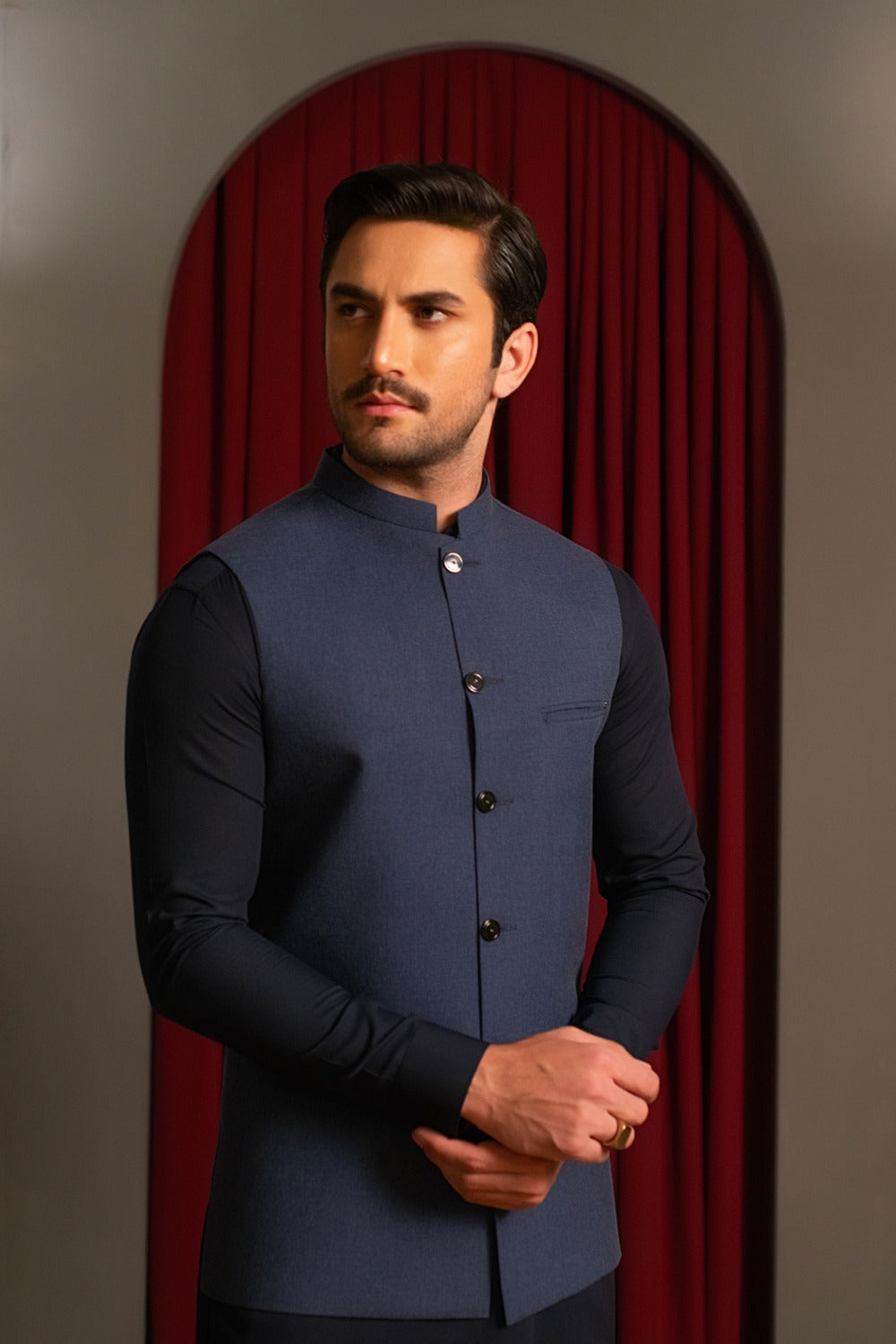 Blue Two-Tone Waistcoat