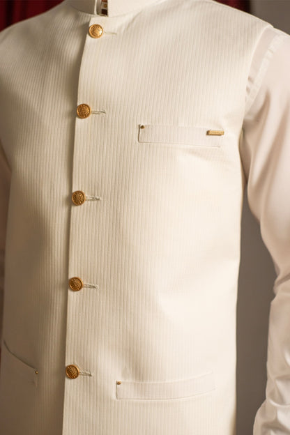 White Jacquard Waistcoat