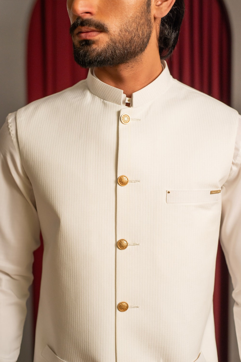 White Jacquard Waistcoat