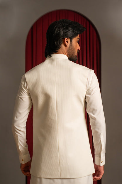White Jacquard Waistcoat