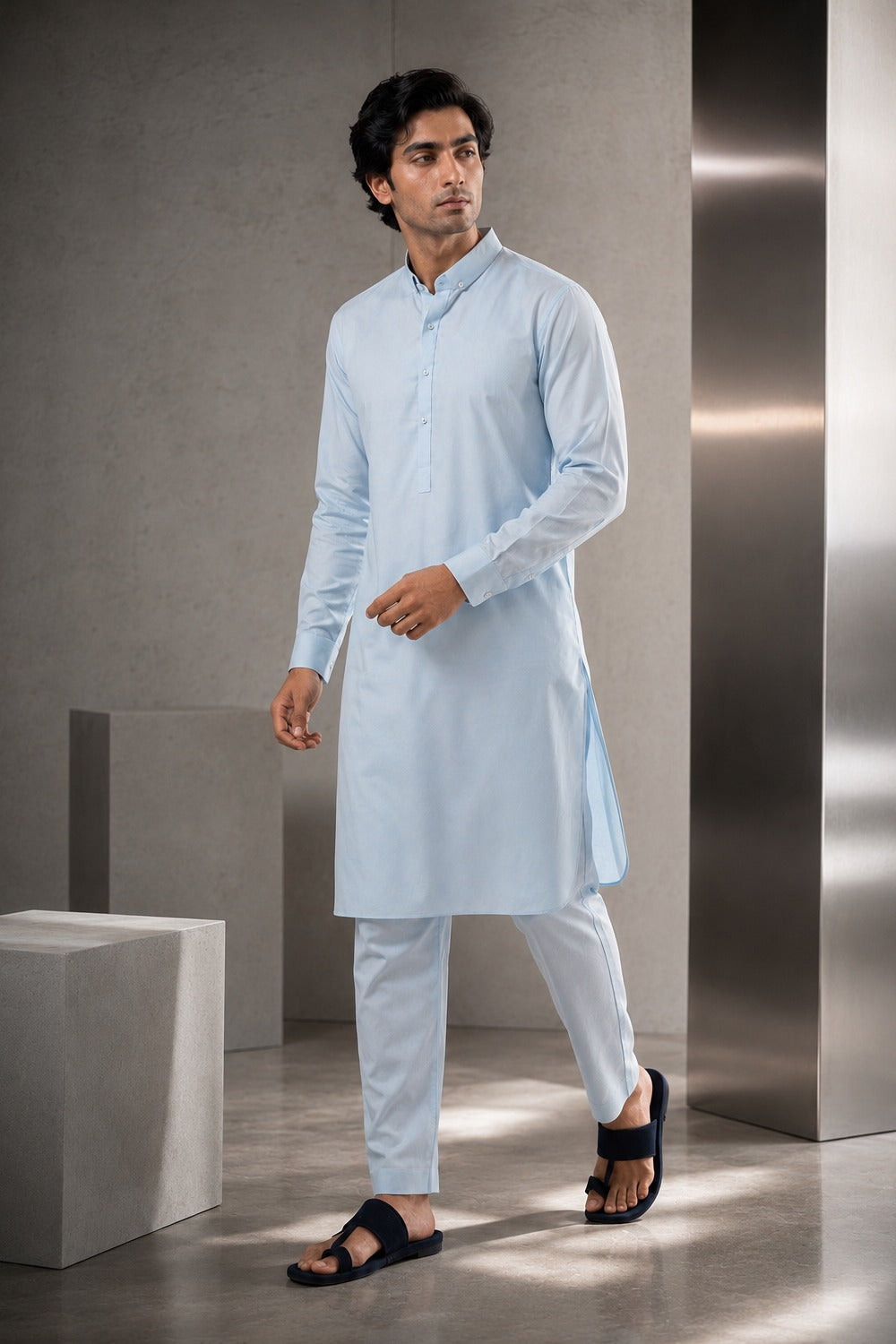 Light Sky-Blue Kurta Pajama