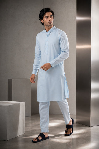 Light Sky-Blue Kurta Pajama