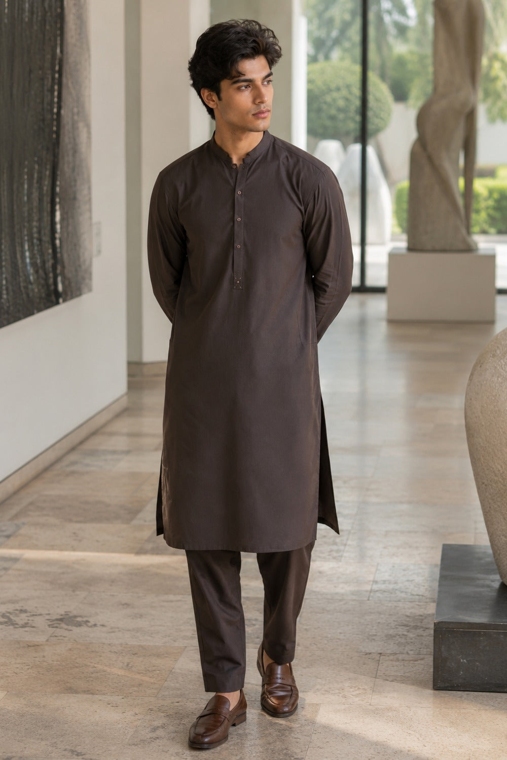 Chestnut Brown Kurta Pajama
