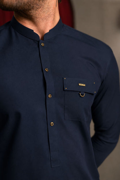 Imperial Blue Designer Kameez Shalwar