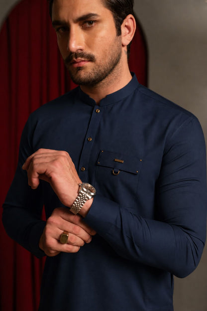 Imperial Blue Designer Kameez Shalwar