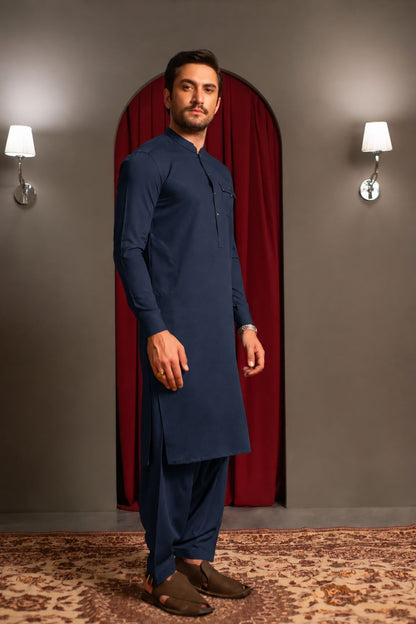 Imperial Blue Designer Kameez Shalwar