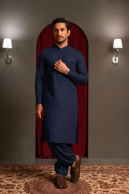 Imperial Blue Designer Kameez Shalwar