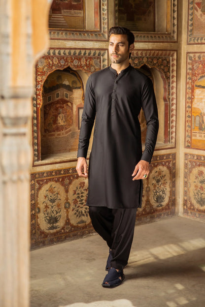 JET BLACK KAMEEZ SHALWAR