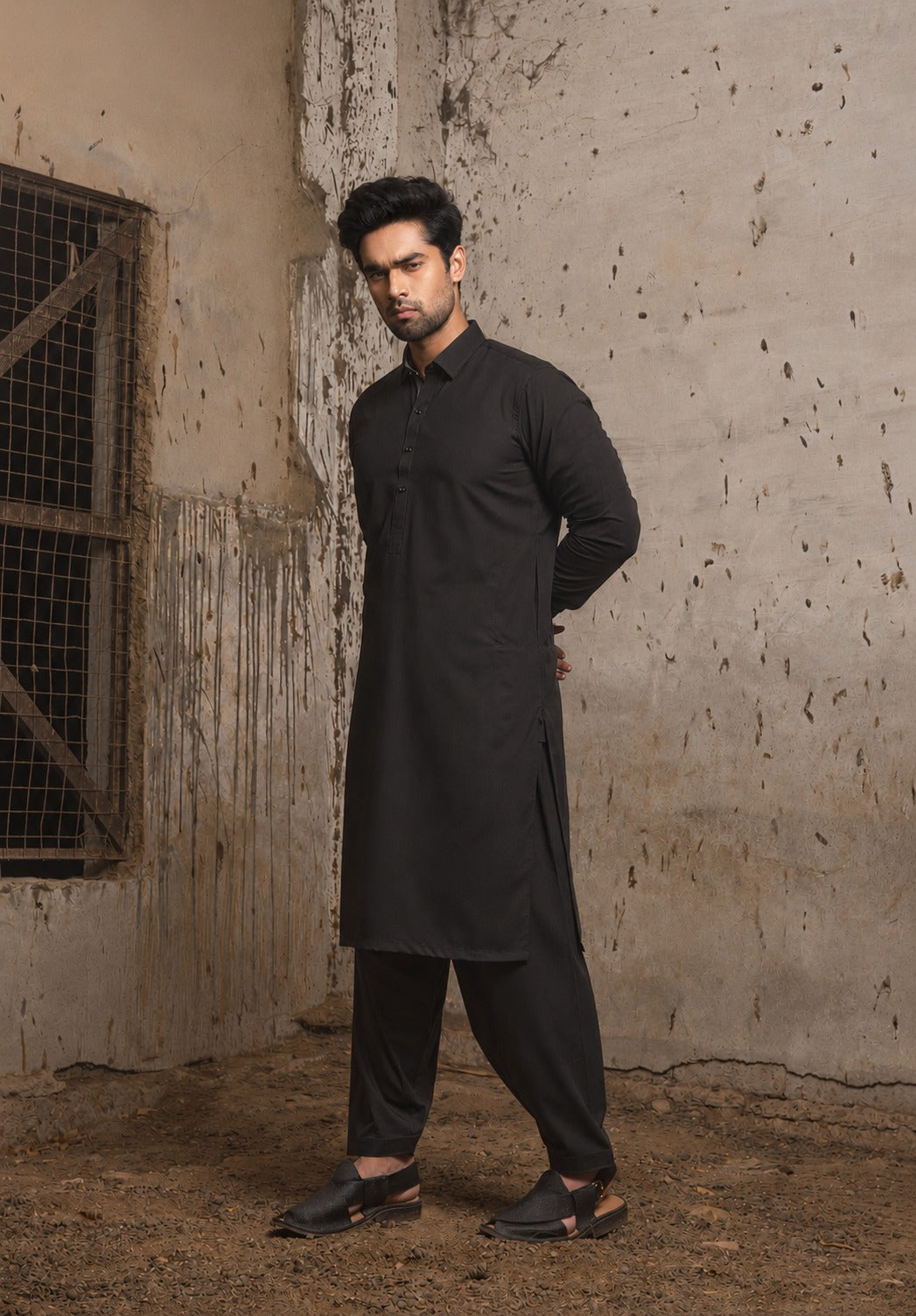 MILITARY OLIVE WASH N WEAR KAMEEZ SHALWAAR