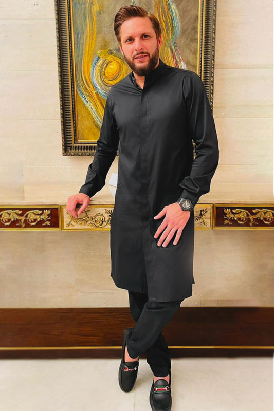 JET BLACK KURTA PAJAMA