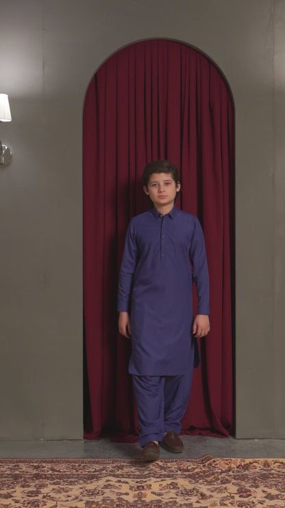 Blue Voilet Kameez Shalwar