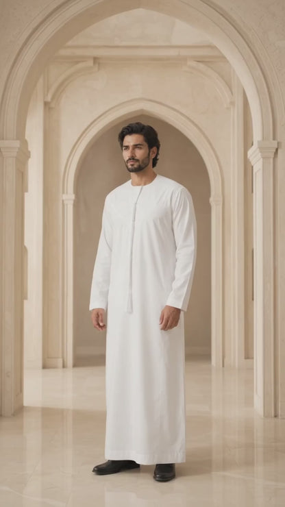 Off-White Emirati Thobe with Tassel