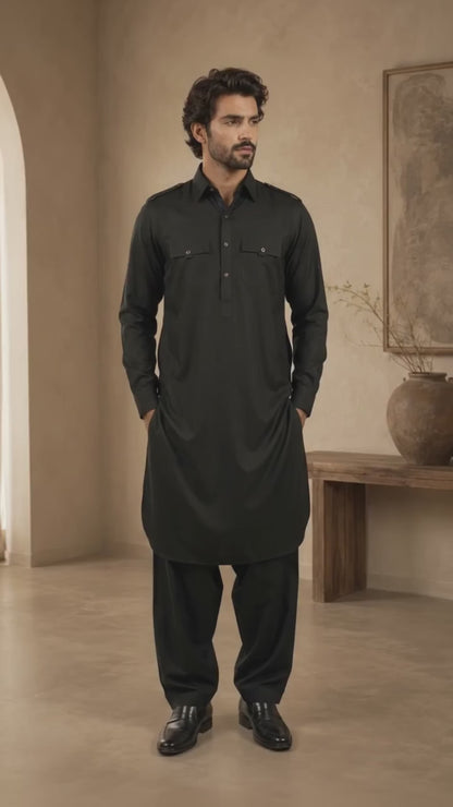 Military Green Kameez Shalwar