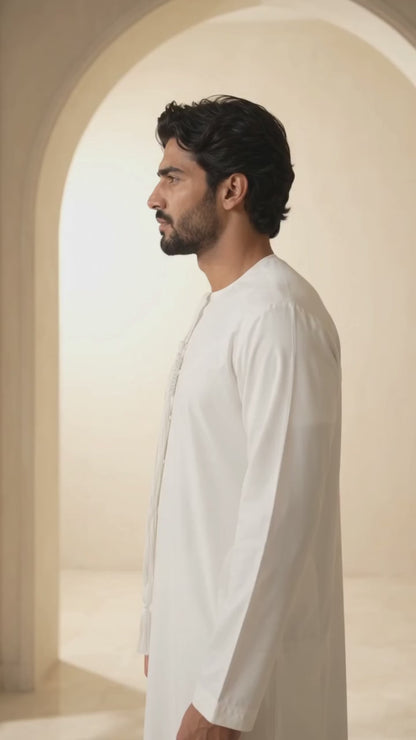 Cream Emirati Thobe with Tassel