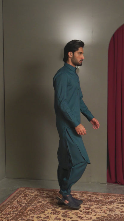 Teal Kameez Shalwar