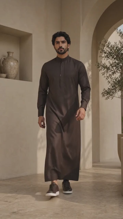 Brown Two-Tone Arabic Thobe