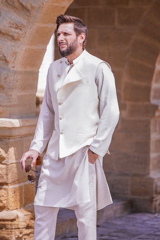 Off-white Cross Button Waistcoat