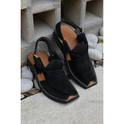 Classic Suede Sandal - Black
