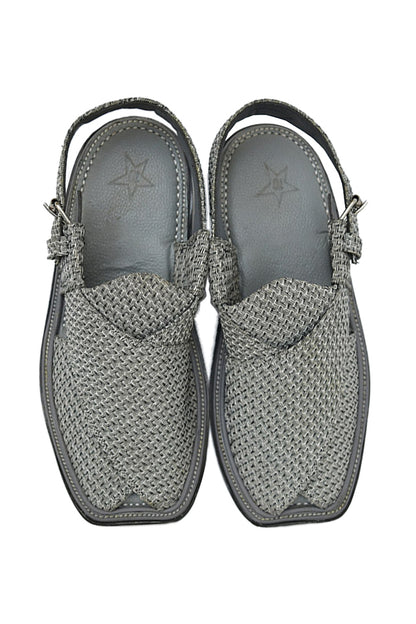 Grey Jacquard Peshawari Sandal