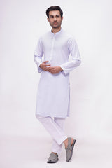 Sky Blue and White Striped Cotton Kurta Pajama