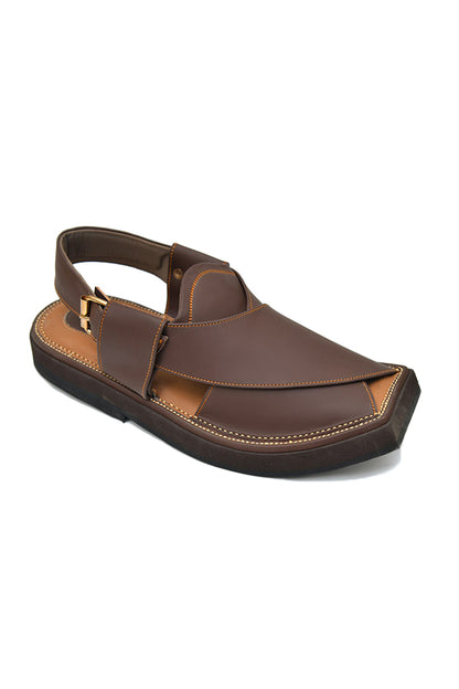 Brown Nubuck leather Kaptaan Chappals
