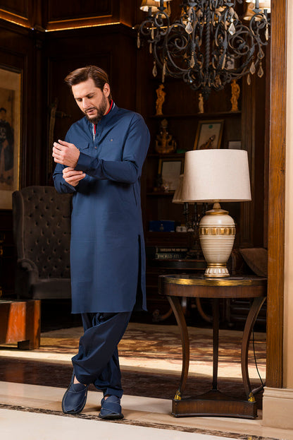 Navy Blue Kameez Shalwar